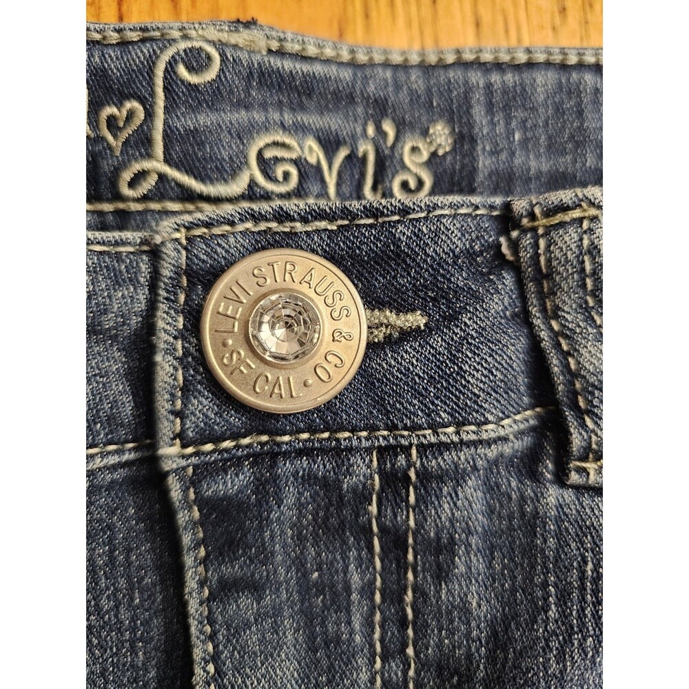 Levi's Shorts Girls Size 14 Midi Vintage Rami Embellished Ramie Cotton - Picture 7 of 9